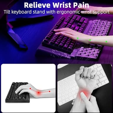 Ospelelf Wrist Support With Keyboard Stand, Comfy Ergonomic Riser Holder for Office Home - Image 2