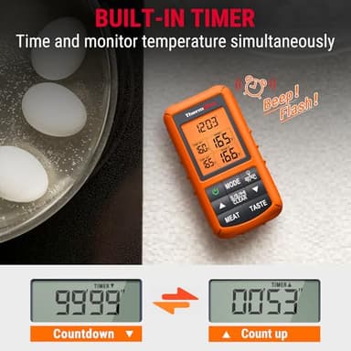 ThermoPro TP20 500FT Wireless Meat Thermometer with Dual Meat Probe, Digital Cooking Food Meat Thermometer Wireless for Smoker BBQ Grill Thermometer Beef Steak Fish Turkey Thermometer - Image 8