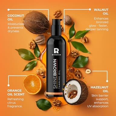 BYROKKO Shine Brown Tanning Oil 5.07 Fl Oz, XXL Tan Accelerator for Outdoor Sun or Indoor Tanning Bed Lotion, Fast Bronzer with Premium Natural Ingredients for Deep, Long-Lasting Glow - Image 3