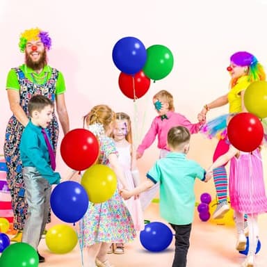 Red Blue Green Yellow Balloons 100 Pack 12 Inch Matte Blue Yellow Red Green Latex Balloon for Carnival Circus Balloon arch Kids Birthday Baby Shower Party Decorations - Image 5