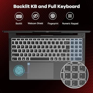 NIMO 15.6" IPS FHD-Gaming-Laptop, AMD Ryzen 5 6600H 6-Cores 660M GPU 16GB DDR5 RAM 1TB SSD(Beat i7-1165G7, Up to 4.5GHz) Computer with 100W GaN Type C Fingerprint Backlit Keyboard Win 11 - Image 6