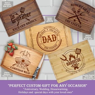 Personalized Wooden Grilling Board – Custom BBQ Gift for Men: Dad, Husband, Grandpa, Father-in-Law or Him – Birthday, Anniversary, Father’s Day or Christmas – Great Gift Idea for Men Who Love Grilling - Image 3