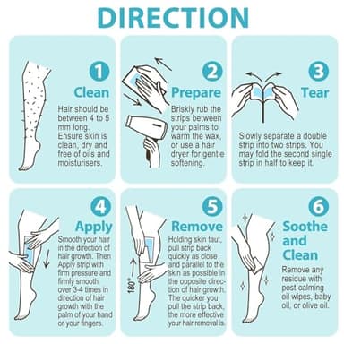 Wax Strips for Hair Removal for Women and Men 60 Counts – 40 Body 20 Facial Strips for Face, Arms, Legs, Underarms – Facial Wax Strips for Women - Image 4