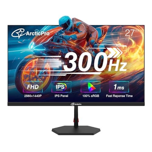 ArcticPro 27 inch 300Hz 240Hz Gaming Monitor, FHD 1080p, 1ms, PC Monitor Gaming, IPS, Adaptive sync, PC Computer Monitor, sRGB 125%, Ultra Slim, DP x2, HDMI x2, VESA Support, with DP cable up to 300Hz - Image 1