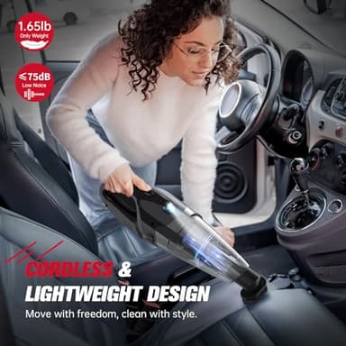 BSRCO Handheld Vacuum Cordless, Lightweight 1.65 lbs Car Vacuum, USB Charge, LED Light, Washable HEPA Filter, Dust Buster for Car, Home, and Pet Hair - Image 6