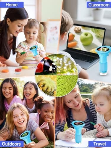 Acoath Microscope for Kids, 1000X Handheld Digital Miniscope with 2.0" Screen, Portable Pocket Microscope Education Toys Gifts for Age 3 4 5 6 7 8 9 10 Girls Boys - Image 7
