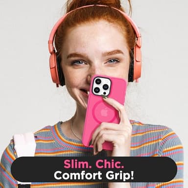 GONEZ Magnetic for iPhone 15 Pro Max Case,Compatible with MagSafe,[Military-Grade Drop Protection][Anti-Fingerprint] Slim Translucent Matte Back Shockproof Phone Protective Case(Hot Pink) - Image 8