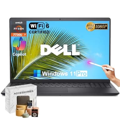 Dell Inspiron 15 3535 Touchscreen Laptop Computer - AMD Ryzen 7 7730U, 128GB RAM, 46TB SSD, 15.6'' FHD Anti-Glare Display, Win 11 Pro, Wi-Fi 6, Ai Copilot, for Business & Student, w/Accessories - Image 1