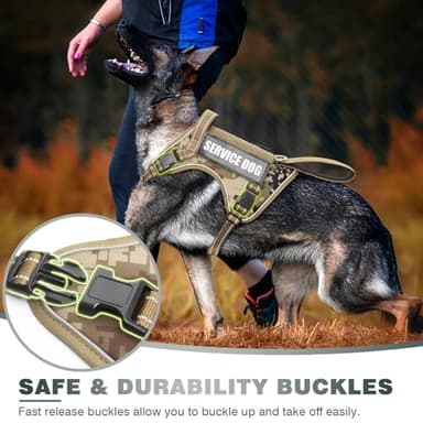 WINSEE Tactical Dog Harness, No Pull Dog Harness for Medium Large Dogs with Handle & Molle, Military Service Dog Vest Harness in Training Pet Harness for Small Dogs - Image 4