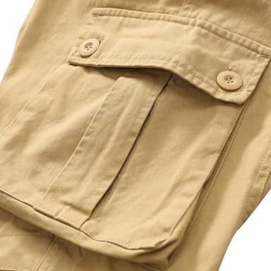 XNMAYA Men's Classic Casual Pants Heavy Cotton Cargo Work Trousers Military Army Combat Hiking Pant Multi Pockets Khaki 42 - Image 7