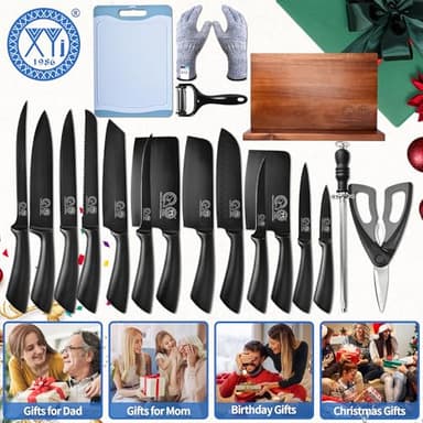 XYJ Professional Knife Sets for Master Chefs,Meat Cleaver Butcher for Camping,Chef Knife Set with Magnetic Knife Block,Bag,Stainless Steel Kitchen Knives Tools Kit - Image 8