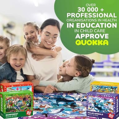 QUOKKA Puzzles for Kids Ages 4-6 - 4 x 60 Puzzles for Toddlers 5-8 - Educational Search & Find Toy for 8-10 yo for Learning Forest Polar, USA National Park Animals & City Life - Image 7