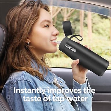 PHILIPS Water Bottle with Filter, Filter Water Bottle Stainless Steel with GoZero Everyday BPA-Free Tap Water Filter, Water Filter Bottle Keep Drink Cold 24 Hours, 1 Filter for 40 gal / 2 Months - Image 8