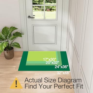 LUMI Indoor Door Mat, Non Slip Rubber Backing Ultra Thin Door Mat, Easy Clean Low Profile Door Mats for Inside House, Patio,Brown 17"x30" - Image 2