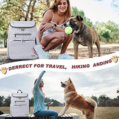 BAGLHER Dog Travel Bag Backpack, Airline Approved Pet Supplies Backpack, Dog Travel Backpack with 2 Silicone Collapsible Bowls and 2 Food Baskets DLWhite - Image 6