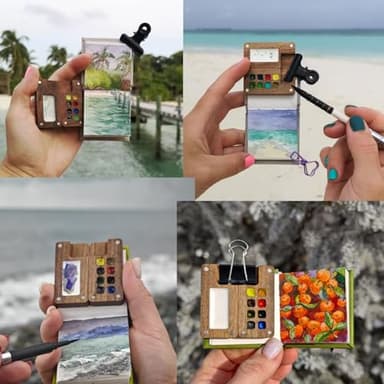 Tobios Watercolor Kit, Tobios Mini Watercolor Paint Set, 12 Color Mini Watercolor Travel Set, Pocket Artist Watercolour Travel Sets, 8 Grids Portable Paint Palette - Image 3