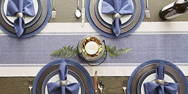 DII Dobby Stripe Woven Table Runner, 13x72-inch, French Blue - Image 8