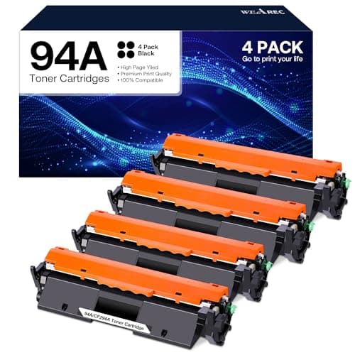 WEAREC 94A Toner Cartridge Replacement for HP 94A CF294A Black Toner Cartridge Compatible for Laserjet Pro MFP M227fdn M227fdw M227sdn M203d M203dn M203dw M148 M118 M149 Printer(4-Pack) - Image 1