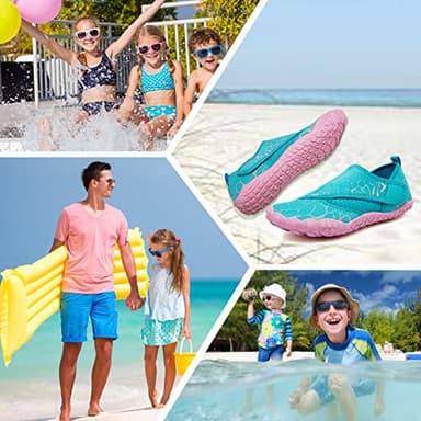 Kids Boys & Girls Water Shoes Lightweight Comfort Sole Easy Walking Athletic Slip on Aqua 5 Toe Sock(Toddler/Little Kid/Big Kid) U221WZ549.SA-Light Blue-32 - Image 7