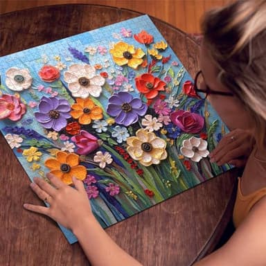 Colorful Flower Puzzles for Adults, Mosaic Plant Floral Puzzle Art, Spring Flower Garden Jigsaw Puzzles 1000 Pieces Painting - Image 6