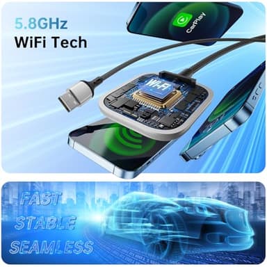 Wireless CarPlay Adapter for Apple CarPlay, Easy to Upgrade Wired CarPlay to Wireless, Instant Connectivity, Super Mini Car Play Dongle for iPhone Fit for Cars with Built-in CarPlay - Image 8