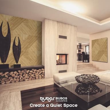 BUBOS Large Acoustic Panels,6 Pack Wood-Pattern Printing Soundproof Wall Panels, Total Size 70.8 x 47.2 Inches Self-Adhesive Decorative Sound Absorbing Panels for Studio, Home,Light Diamond Weave - Image 6
