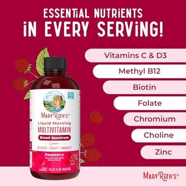 Multivitamin for Women, Men & Kids by MaryRuth's | Liquid Morning Multivitamin | Vitamin A C D E B6 B12 Biotin Zinc | Beauty | Vegan | Non-GMO | Gluten Free | 15 Servings - Image 8