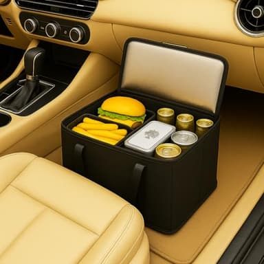 2-Pack, XL-Large Insulated Grocery Shopping Bags, Black, Reusable Bag,Thermal Zipper,Collapsible,Tote,Cooler,Food Transport hot and Cold,Camping, delivery Groceries Freezer - Image 4