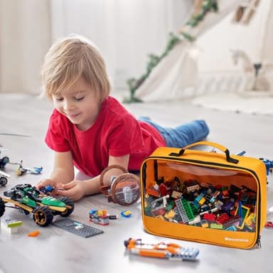 4 PCS Toys Storage Bag, Classic Bricks Building Set Storage Bag, Travel Case for Building Toys, Puzzles - Image 6