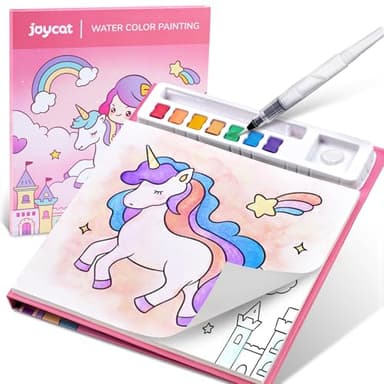 JoyCat Paint with Water Coloring Books for Toddlers, Watercolor Painting Sets for Kids Ages 3-5 4-8, Arts and Crafts Drawing Activities Toy Birthday Gift for Boys Girls (Magical Pony) - Image 1