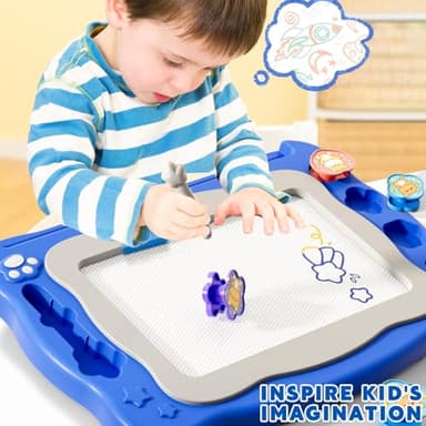 Large Magnetic Drawing Board for Toddlers, Magnetic Doodle Board for Kids, Etch A Sketch Magnet Erasable Writing Pad, Preschool Education Travel Toys for Kids Boys Girls Age 3 4 5 6 7 8 Years Old - Image 2