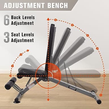 RitFit Multi-Function Garage & Home Gym Package Includes 1000LBS Power Cage PPC03 with Cable Crossover System, Weight Bench, Olympic Barbell Weight Set, Full Body Workout-BLK,Rubber Plate 230lbs - Image 7