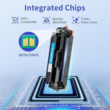206X Toner Cartridges 4 Pack High Yield (with Chip) Compatible Replacement for HP 206X 206A for Color Laserjet Pro MFP M283fdw M283cdw M283fdn M282nw Pro M255dw M255nw M283 M255 Printer W2110X W2110A - Image 7