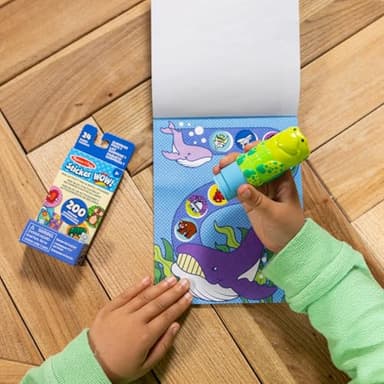 Melissa & Doug Sticker Wow!™ Sea Turtle Bundle: 24-Page Activity Book, Refillable Sticker Stamper, Mini Pad, 500 Stickers, Arts and Crafts for Kids Ages 3+ - Image 2