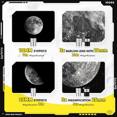 Telescope, 90mm Aperture 700mm - Vertisteel AZ Mounting Base, High Power Telescopes for Astronomy Enthusiasts, Adults & Kids, with Carrying Bag, Wireless Remote Control, Phone Adapter (Black) - Image 5