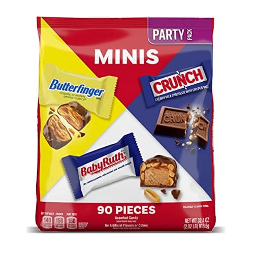 Butterfinger, CRUNCH and Baby Ruth Minis, Assorted Candy Bars, Great for Sharing, Bulk 90 Count Variety Pack, 32.4 oz - Image 1