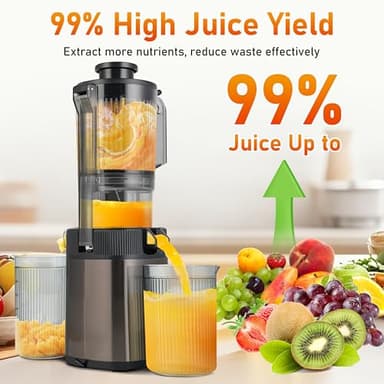 Cold Press Juicer - Juicer Machines with 4.3" Wide Feed Chute, 34oz Slow Masticating Juicer for Fruits and Vegetables, 99% High Juice Yield, Reverse Function, Dishwasher Safe - Image 3