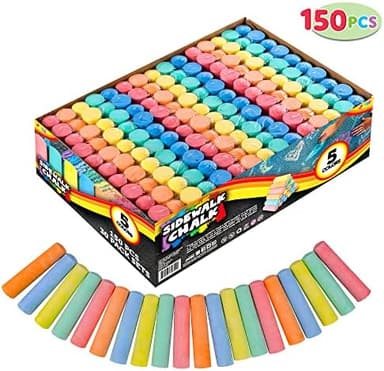 JOYIN 150 Pcs Sidewalk Chalk Set in 30 Packs, 5 Colors, Giant Box Non-Toxic Jumbo Washable Chalk for Outdoor Art Play, Painting on Chalkboard, Kitchen, Blackboard, Playground, Outdoor - Image 3