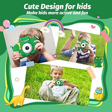 Upgrade Dinosaur Kids Camera, Christmas Birthday Gifts for Girls Boys 3-12, 1080P HD Selfie Digital Video Camera for Toddlers, Cute Portable Little Girls Boys Gifts Toys for 3 4 5 6 7 8 9 Years Old - Image 5