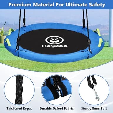 HeyZoo Tree Swing, Saucer Flying Swing 40 Inch for Kids, 900lbs Weight Capacity, with Adjustable Hanging Straps, for Backyard and Outdoor Playground, Gifts for Kids, Blue - Image 5