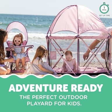 Baby Delight Go with Me Eclipse Deluxe Portable Playard | Playpen | Sun Canopy | Indoor and Outdoor | Ultra Padded Nylon Floor | Canyon Rose - Image 5