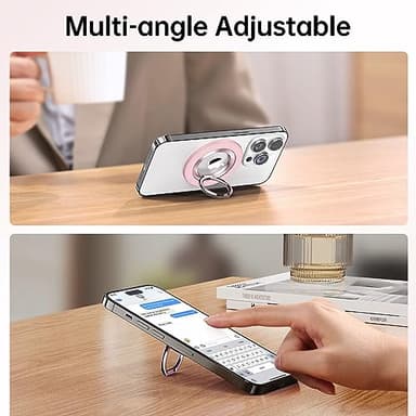 SYNCWIRE Magnetic Phone Ring Holder for MagSafe, 360° Rotation Cell Phone Grip Stand Finger Ring Kickstand Two-Sided Magnet Compatible with iPhone 17 Pro Max 16 15 14 13 12 MagSafe Accessories - Image 6