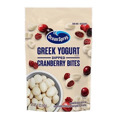 Ocean Spray Greek Yogurt Covered Craisins, Greek Yogurt Flavored, Covered Cranberries, Dried Fruit, 5 Oz Pouch (Pack of 12) - Image 1