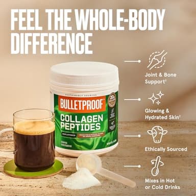 Bulletproof Unflavored Collagen Peptides Powder, 17.6 Ounces, Grass-Fed Collagen Protein and Amino Acids for Skin, Bones and Joints - Image 2