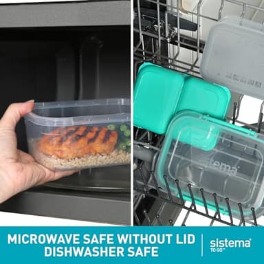 Sistema TO GO Stax Leakproof Food Storage Containers | 1 L | Airtight & Stackable Meal Prep Containers with Lids | Lunch Boxes | BPA-Free | 3 Count - Image 6
