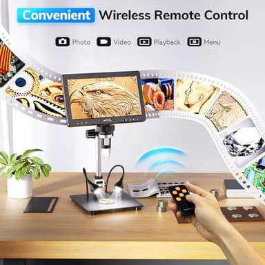 Hideal HM10 10.1" Digital Microscope: 16MP 1200X HD IPS Coin Microscope Magnifier for Error Coins with Light, 1080P LCD Soldering Microscopes for Adults with Screen, PC View, 32GB - Image 6