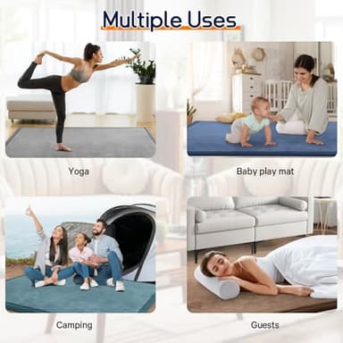 ILPEOD Baby Play Mat for Floor Tummy Time Mat Nursery Rug Muscle Mat Area Rug Playroom Rug Tatami Mat 6'7"x5'11" Memory Foam 1.3" Thick Crawling Mat For Babies,Toddlers, Infants, Kids,Floor Mat(Beige) - Image 5