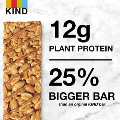 KIND Protein Snack Bar, Crunchy Peanut Butter, Healthy Snacks, Gluten Free, 12g Plant Protein, 12 Count - Image 4