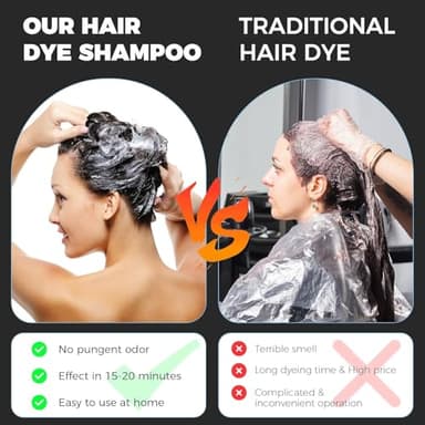 YOURTONE Black Hair Dye Shampoo Instant & Easy 3-in-1 Hair Color Solution for Men and Women - Herbal Formula, Ammonia-free, Lasts 30 Days - 16.90 oz - Image 3