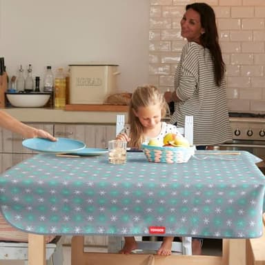 Splat Mat for Under High Chair Mat, 42x46 Inch, Mealtime Baby Splat Mat for Art/Crafts/Playtime, Waterproof Splash Mat, Machine Washable Portable Picnic Floor Mat Baby Feeding Table Cloth - Image 7